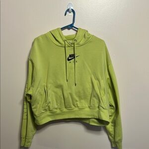 Nike Green Long Sleeve Cropped Oversized Hoodie